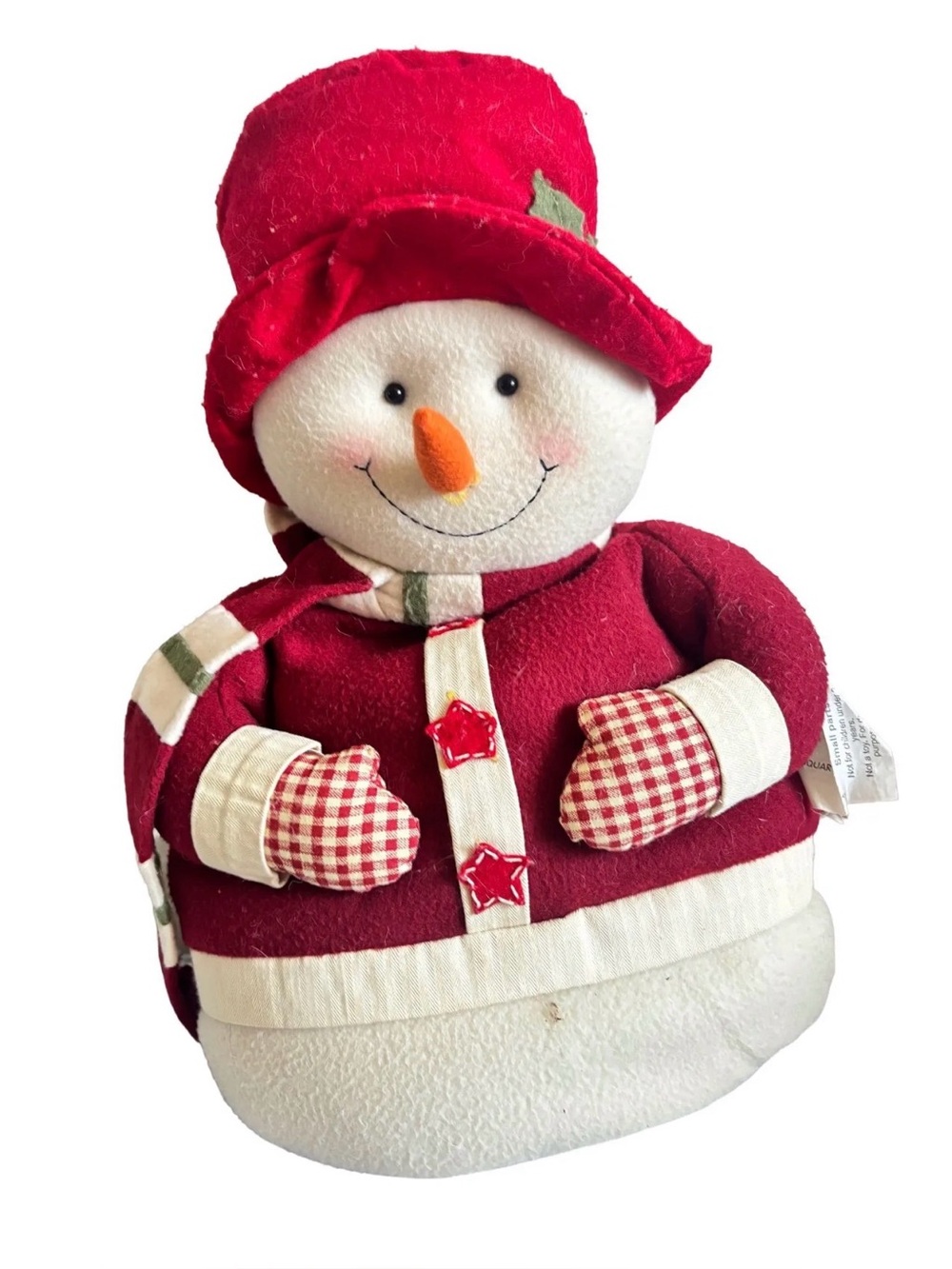 Vintage St. Nicholas Stuffed Snowman 1980s Holiday Decor 40+ Years Old